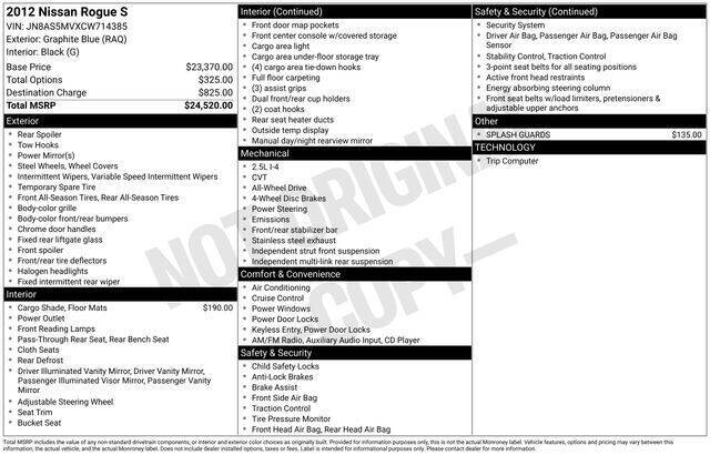 2012 Nissan Rogue S