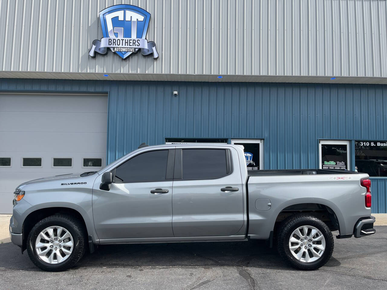 Gray 2023 Chevrolet Silverado 1500 Custom 4x4 Custom 4dr Crew Cab 5.8 ft. SB 1