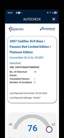 2007 Cadillac XLR Passion Red Limited Edition