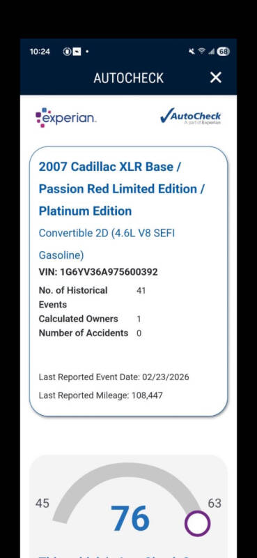2007 Cadillac XLR Passion Red Limited Edition