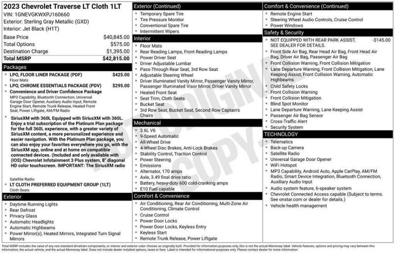 2023 Chevrolet Traverse LT Cloth