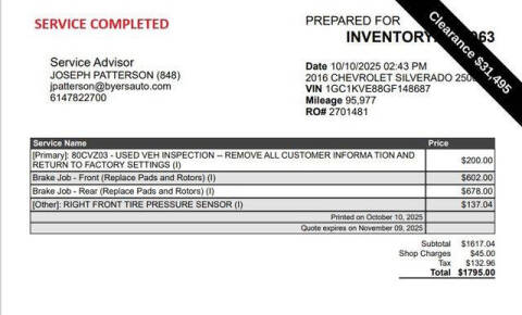 2016 Chevrolet Silverado 2500HD