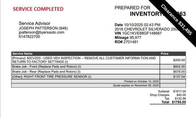 2016 Chevrolet Silverado 2500HD