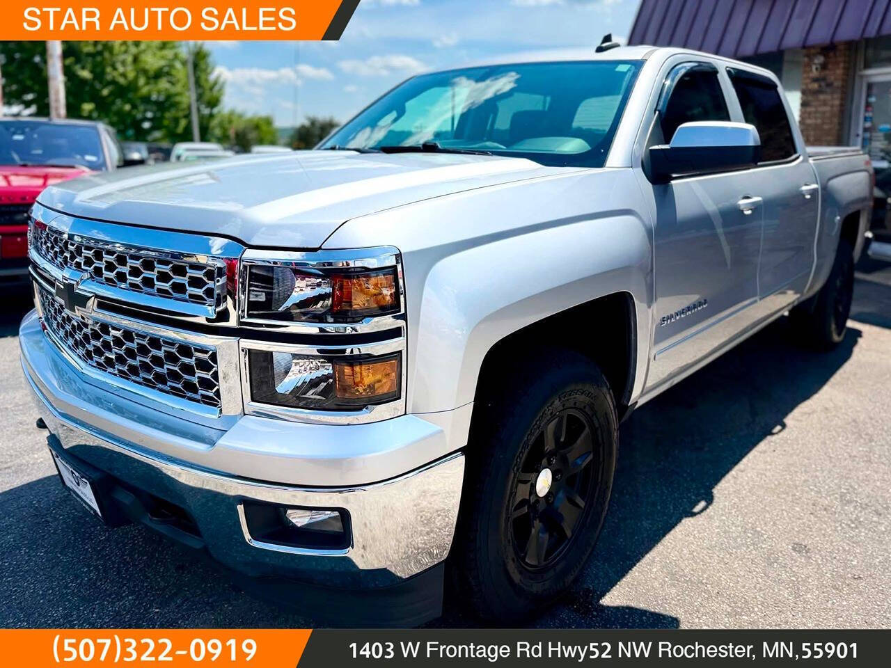 Silver 2015 Chevrolet Silverado 1500 LT 4x4 LT 4dr Crew Cab 6.5 ft. SB 2
