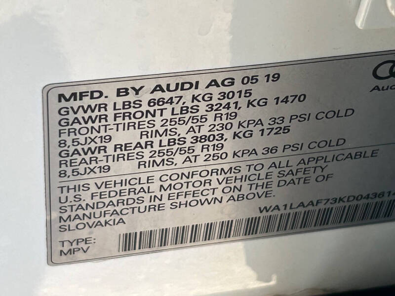 2019 Audi Q7 quattro SE Premium Plus 55 TFSI