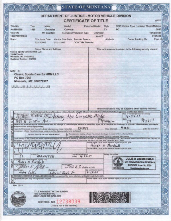 1969 Chevrolet Corvette