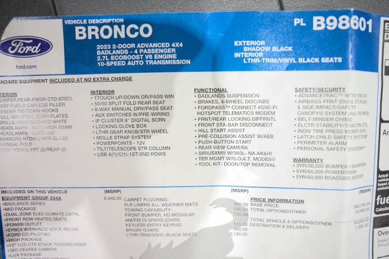 2023 Ford Bronco Badlands Advanced