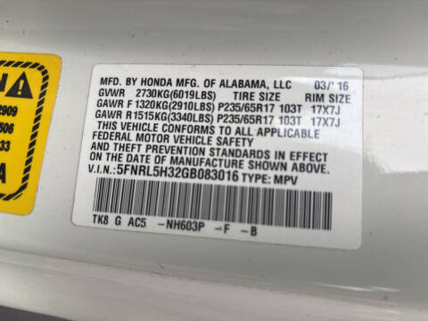 2016 Honda Odyssey SE