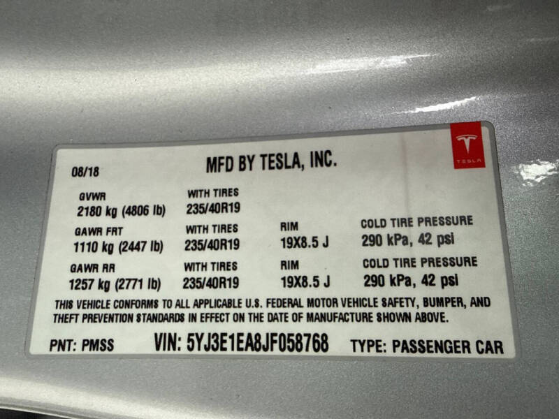 2018 Tesla Model 3 Long Range