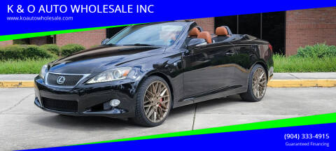 2011 Lexus IS 350C for sale at K & O AUTO WHOLESALE INC in Jacksonville FL