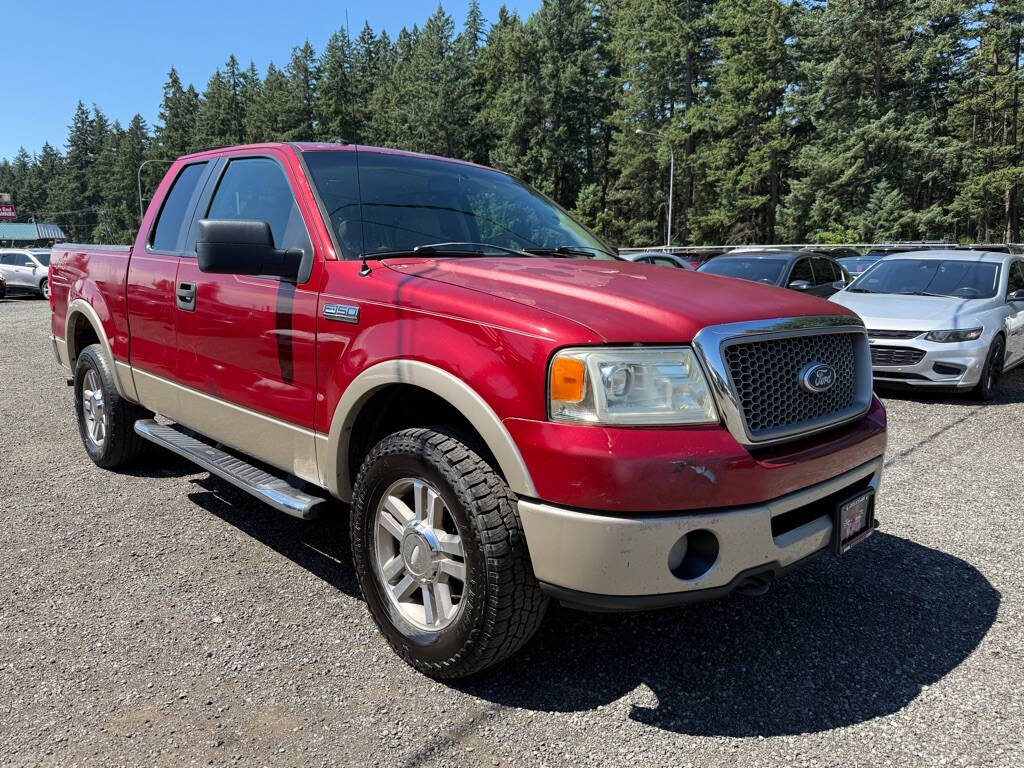 Red 2008 Ford F-150 Lariat 2