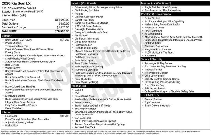 2020 Kia Soul LX