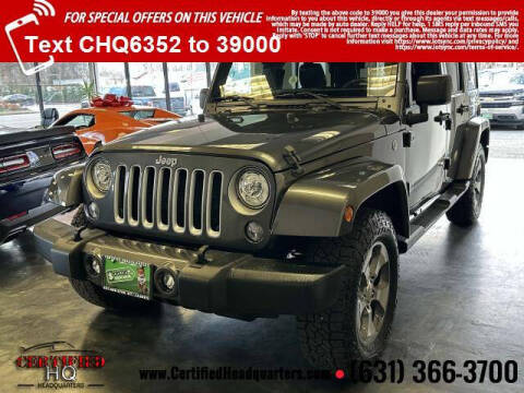 2017 Jeep Wrangler Unlimited for sale at CERTIFIED HEADQUARTERS in Saint James NY