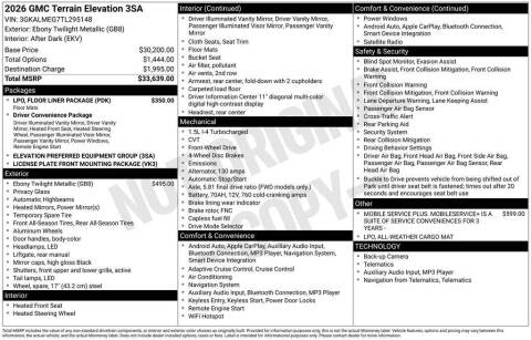 2026 GMC Terrain Elevation