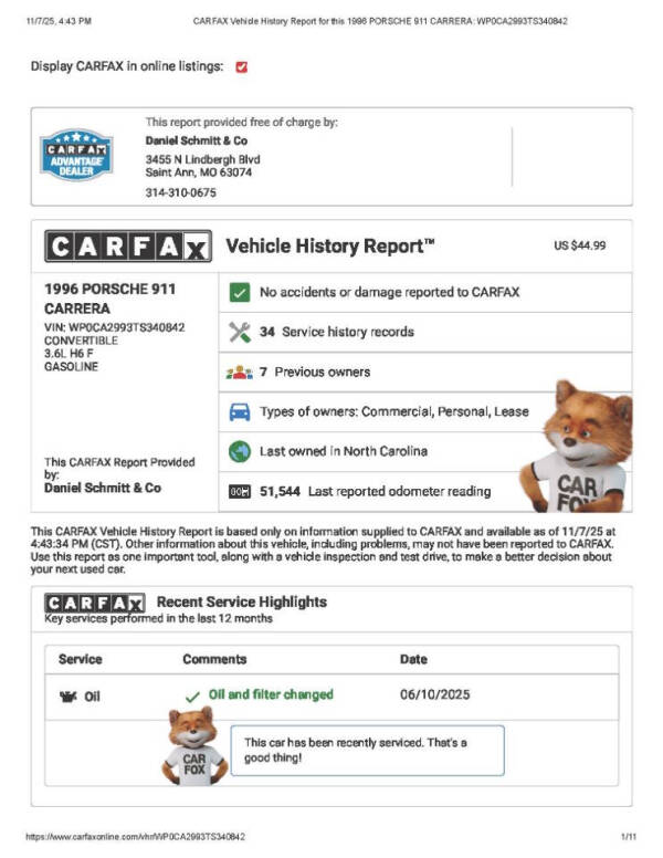 1996 Porsche 911 Carrera