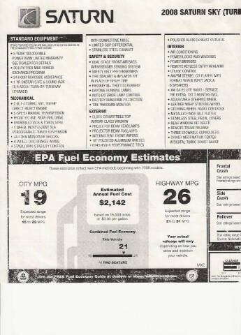 2008 Saturn SKY Red Line Carbon Flash SE