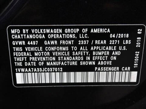 2018 Volkswagen Passat 2.0T S