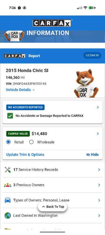 2015 Honda Civic Si