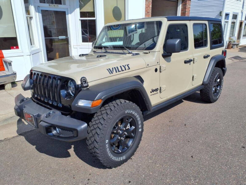 Used 2022 Jeep Wrangler Unlimited Willys with VIN 1C4HJXDN3NW239206 for sale in Sand Creek, WI