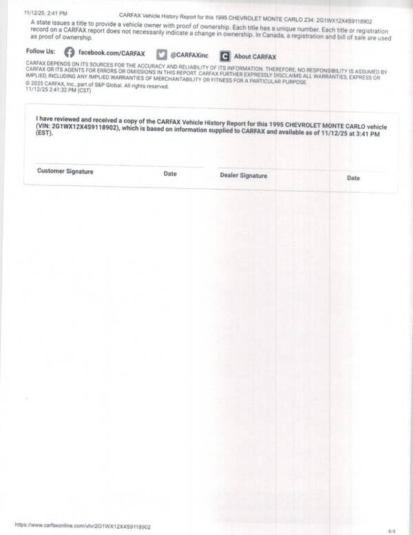 1995 Chevrolet Monte Carlo Z34