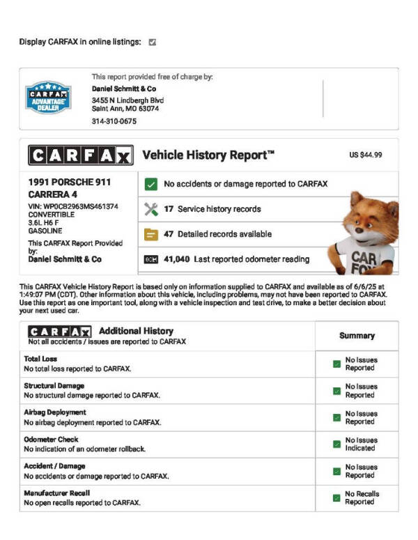 1991 Porsche 911 Carrera 4