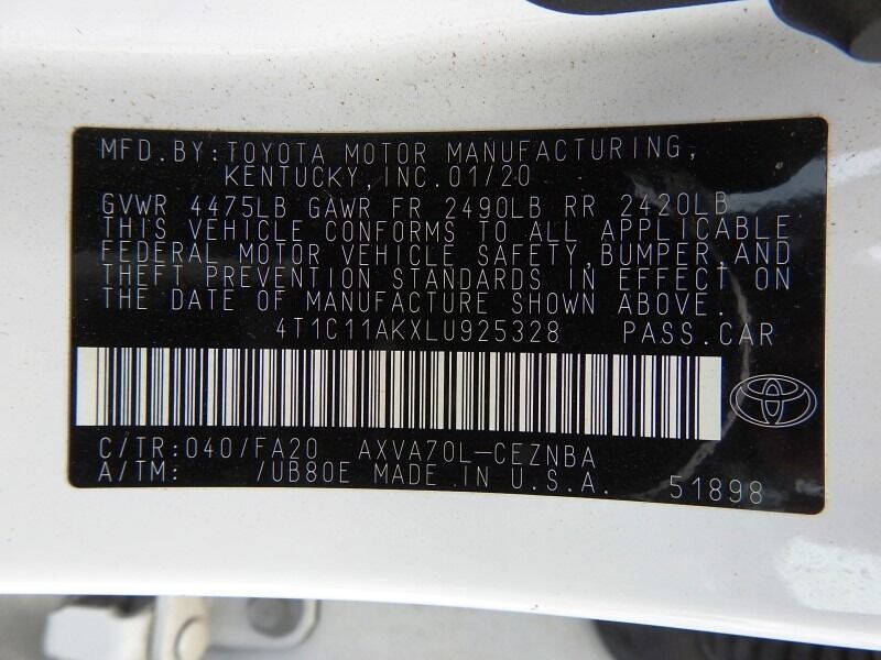 2020 TOYOTA Camry Sedan - $18,900