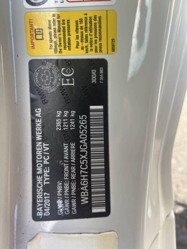 2018 BMW 6 Series 650i Gran Coupe