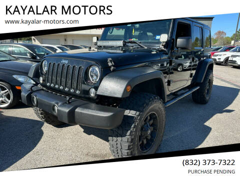 2015 Jeep Wrangler Unlimited for sale at KAYALAR MOTORS in Houston TX