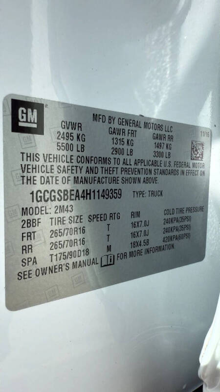 2017 Chevrolet Colorado Work Truck