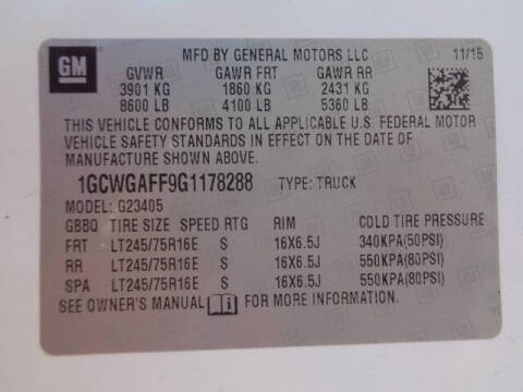 2016 Chevrolet Express 2500