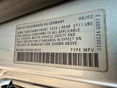 2003 Volkswagen EuroVan MV