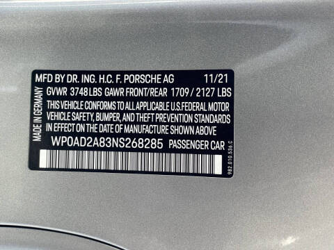 2022 Porsche 718 Cayman GTS 4.0