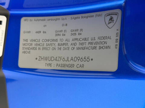 2018 Lamborghini Huracan LP 640-4 Performante