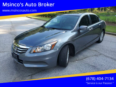 2012 Honda Accord for sale at Msinco's Auto Broker in Snellville GA
