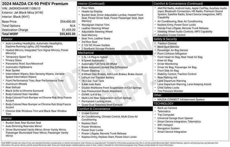 2024 Mazda CX-90 Plug-in Hybrid Premium