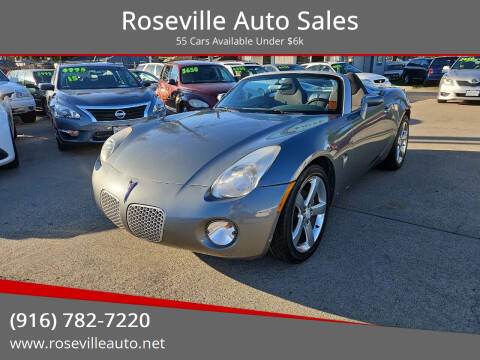 2007 Pontiac Solstice for sale at Roseville Auto Sales in Roseville CA