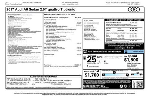 2017 Audi A6 2.0T quattro Premium Plus