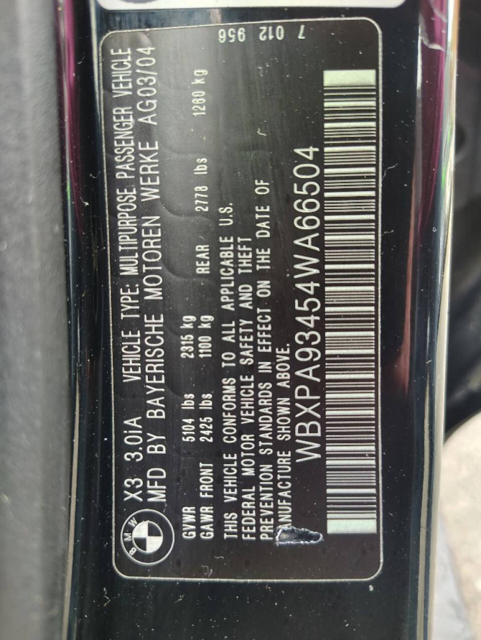 Black 2004 BMW X3 3.0i AWD 3.0i 4dr SUV 21