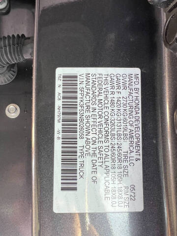 2022 Honda Ridgeline RTL