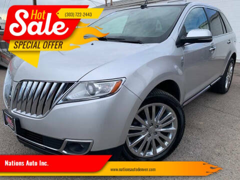 2012 Lincoln MKX for sale at Nations Auto Inc. in Denver CO