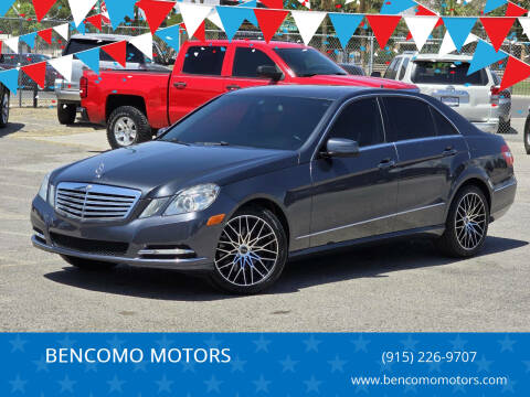 2013 Mercedes-Benz E-Class for sale at BENCOMO MOTORS in El Paso TX