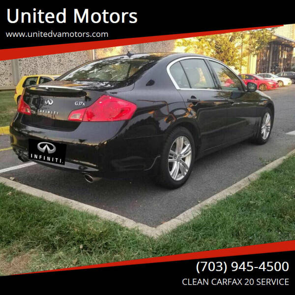 2012 Infiniti G37 Sedan for sale at United Motors in Fredericksburg VA