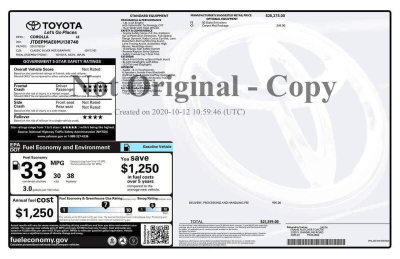 2021 Toyota Corolla LE