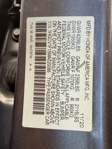 2021 Honda Accord LX
