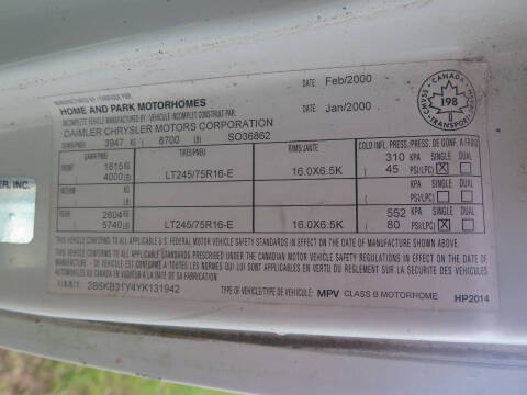 2000 Dodge Ram Van 3500