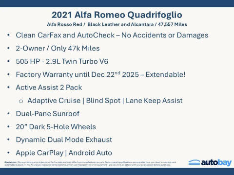 2021 Alfa Romeo Stelvio Quadrifoglio