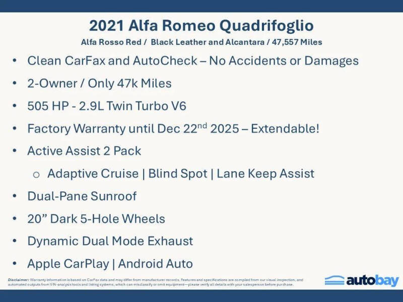 2021 Alfa Romeo Stelvio Quadrifoglio