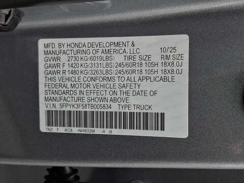 2026 Honda Ridgeline RTL