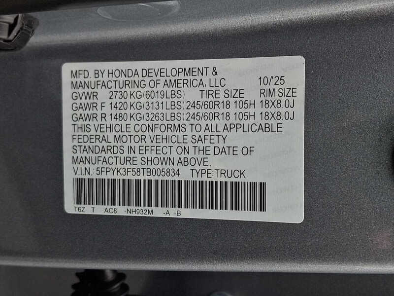 2026 Honda Ridgeline RTL