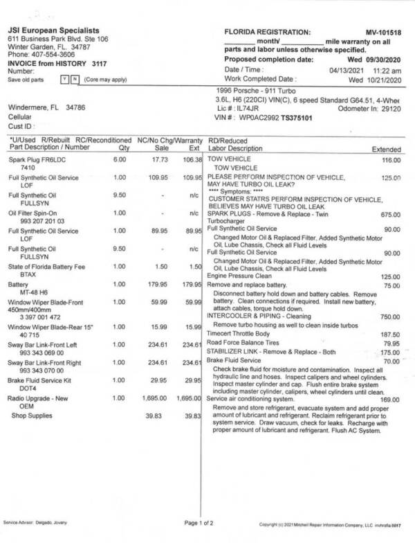1996 Porsche 911 Turbo